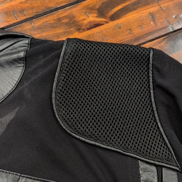 Blanc Noir Quilted Leather Mesh Moto Jacket * Runs Small* - Picture 10 of 12